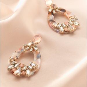 Stella & Dot Pink and Gold Teardrop Earrings